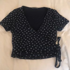 Brandy Melville Floral Wrap Top with Tie :)